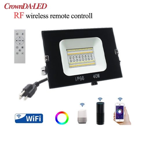 Control remoto inalámbrico WIFI y RF aprobado por ETL Proyectores RGB + CCT LED 40W 60W 80W 100W 5 años de garantía